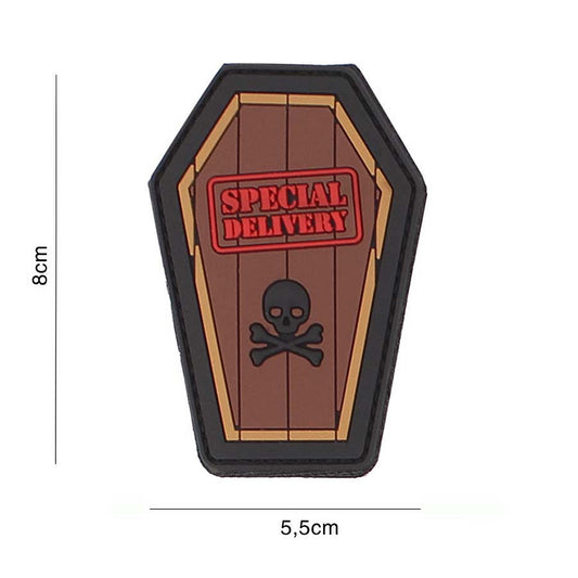 Embleem PVC 3D Special Delivery Bruin - Mesaj Clar, Aderență Rapidă