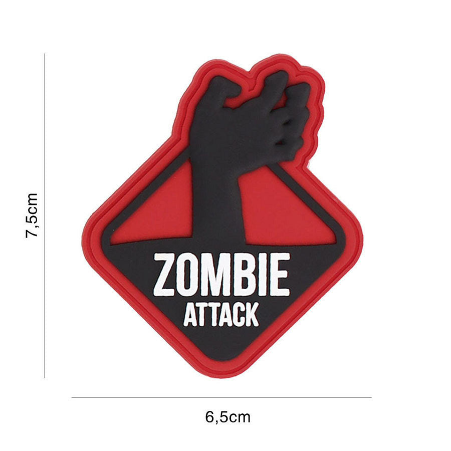 Embleem PVC 3D Zombie Attack Roșu - Afirmă-ți Atitudinea