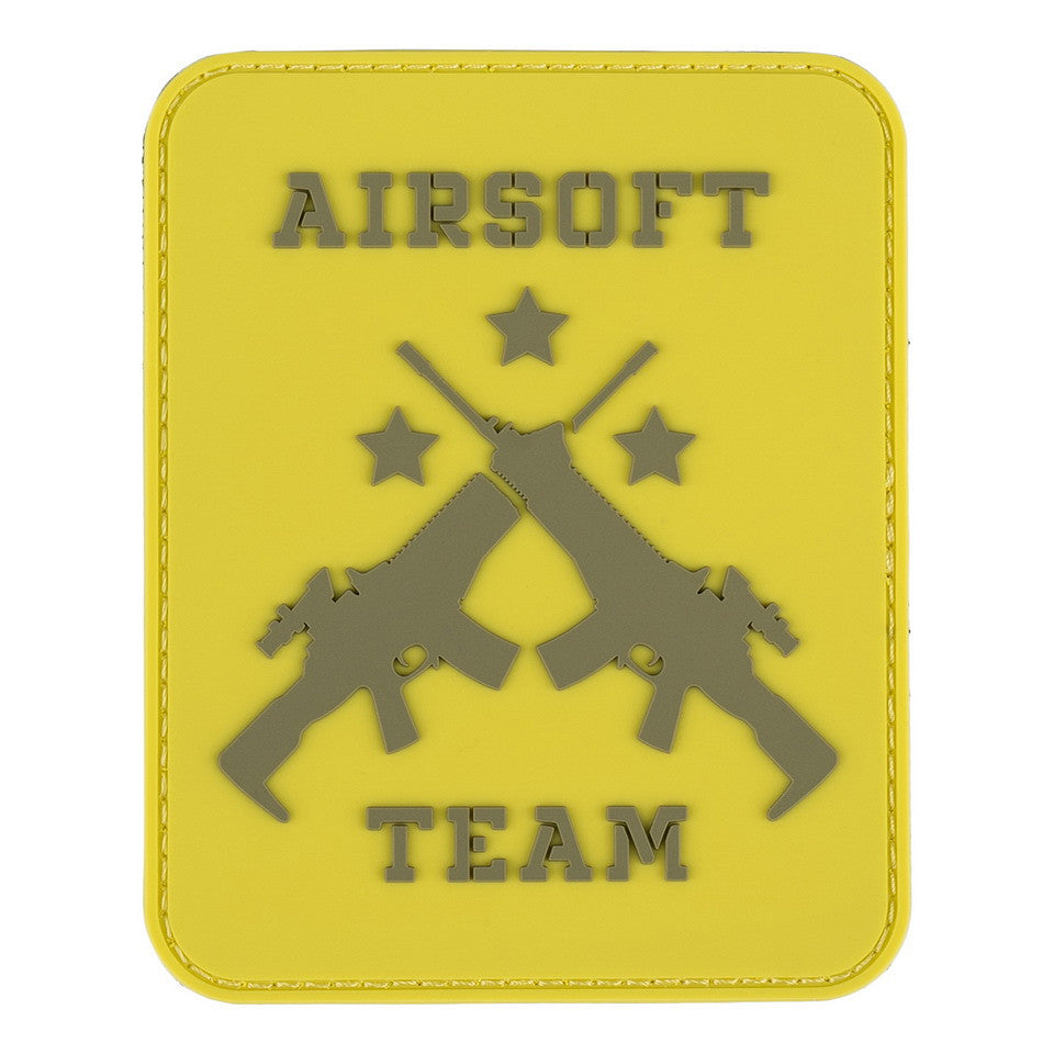 Embleem PVC Airsoft Team 3D Galben - Personalizare Rapidă & Vizibilă