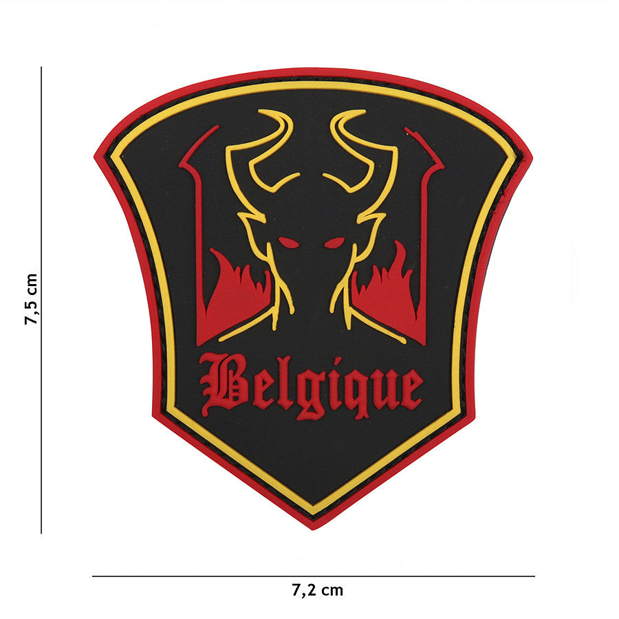Embleem PVC Belgische Duivel 3D Negru - Semnează-ți Forța Tactică