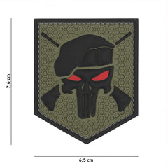 Embleem PVC Commando Punisher Verde - Afirmă-ți Identitatea Tactică