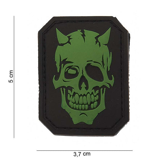 Embleem PVC Devil Skull #12006 Negru - Accentuează-ți Atitudinea