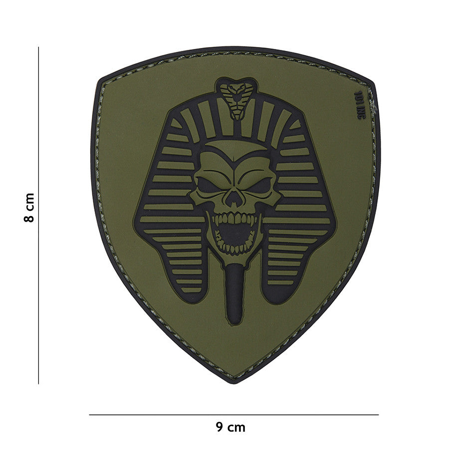 Embleem PVC Farao Skull Verde - Simbol de Putere Tactică