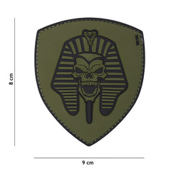 Embleem PVC Farao Skull Verde - Simbol de Putere Tactică