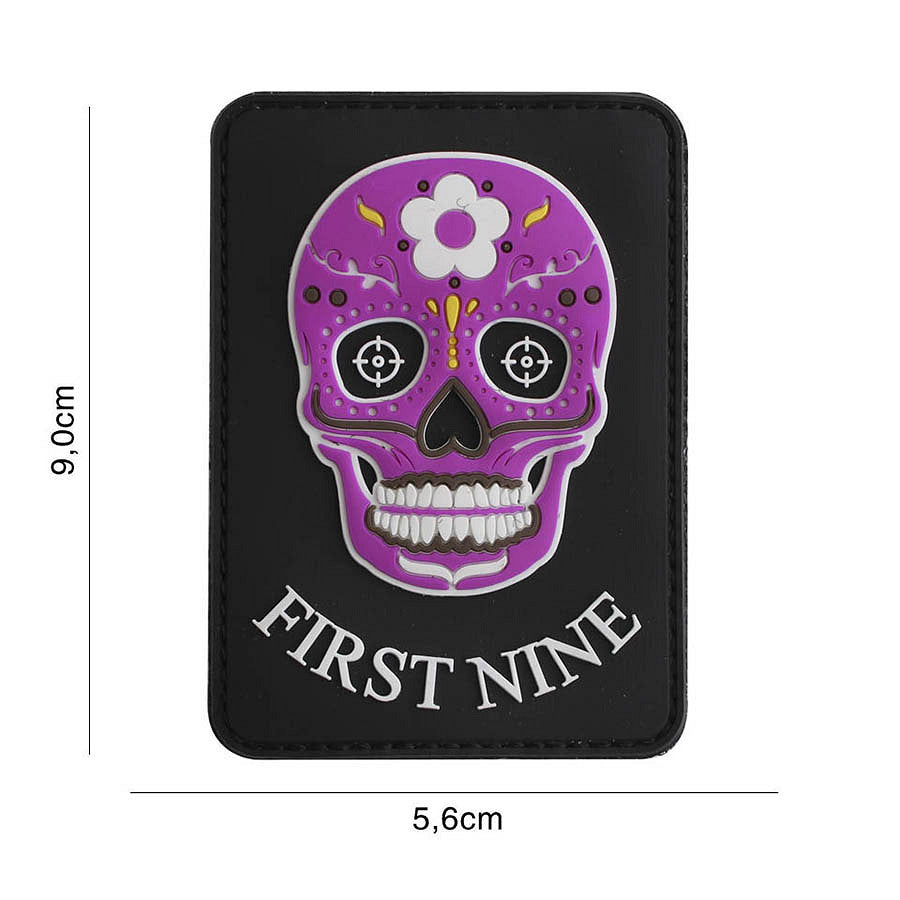 Embleem PVC First Nine Dreptunghiular Roz - Afirmă-ți Stilul Tactic