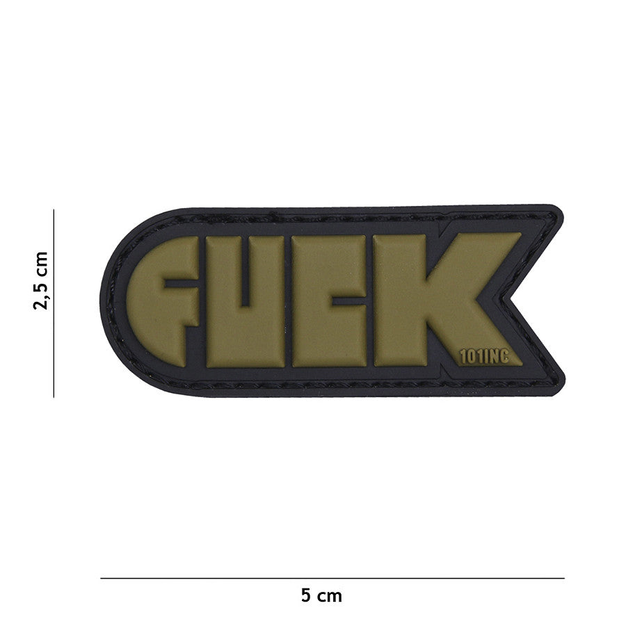 Embleem PVC FUCK 3D Verde - Afirmă-ți Atitudinea Fără Compromis