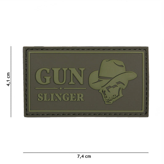 Embleem PVC Gun Slinger Skull Cowboy Groen Tactical Ops - Atitudine Autentică