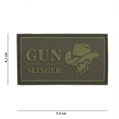 Embleem PVC Gun Slinger Skull Cowboy Groen Tactical Ops - Atitudine Autentică
