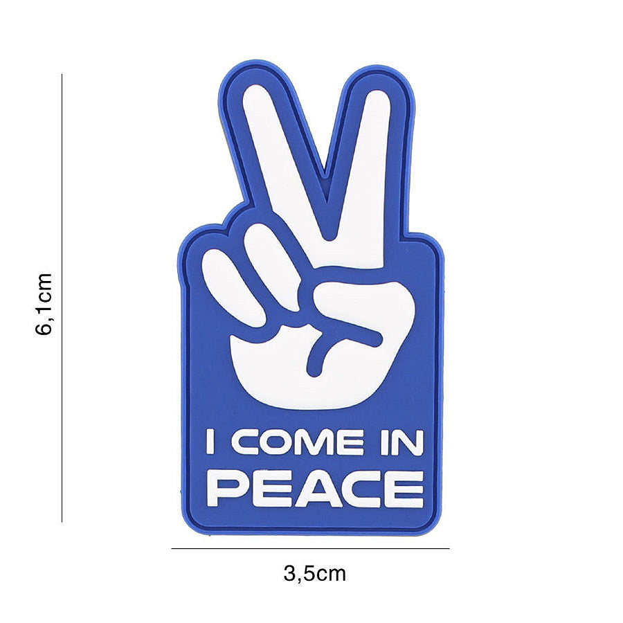 Embleem PVC I Come in Peace Albastru - Declarație Tactică Durabilă
