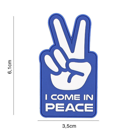 Embleem PVC I Come in Peace Albastru - Declarație Tactică Durabilă