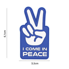Embleem PVC I Come in Peace Albastru - Declarație Tactică Durabilă