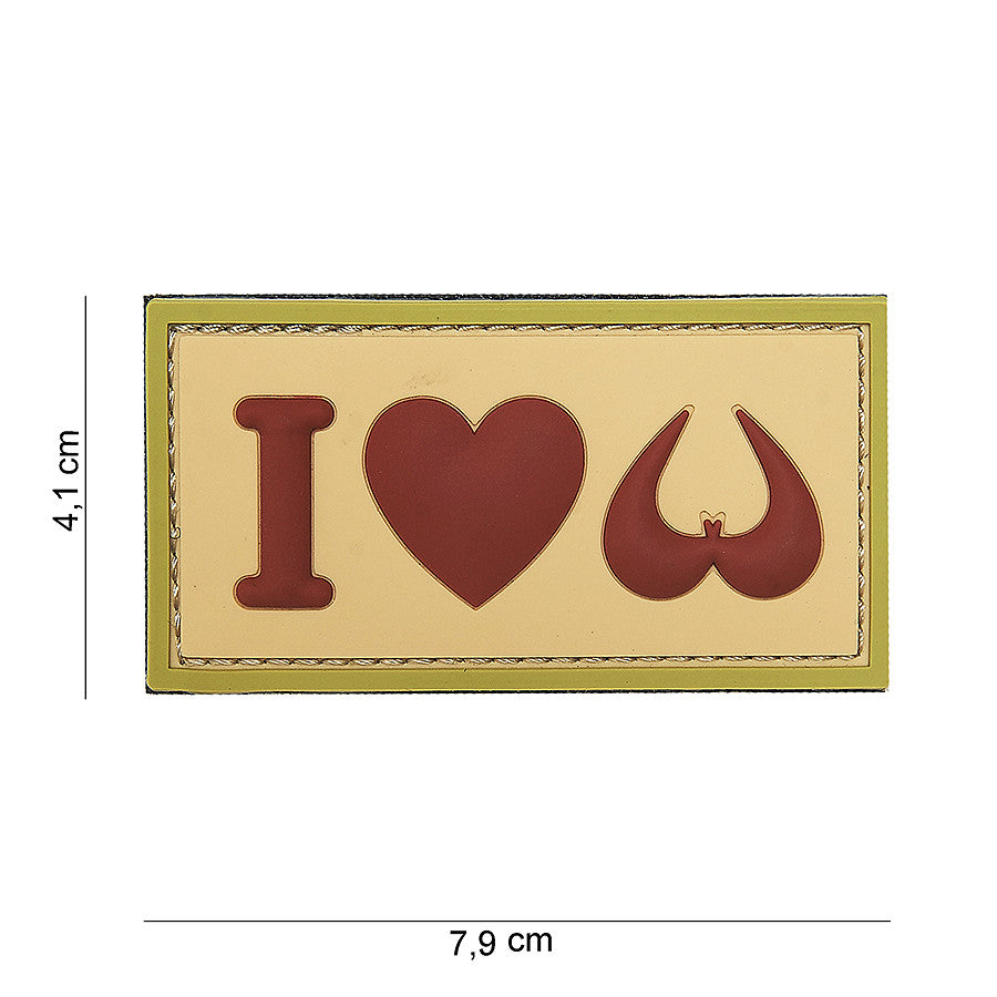 Embleem PVC I love boobies Beige - Afirmă-ți Atitudinea cu Stil