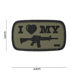 Embleem PVC I Love my M4 Verde - Identitate Tactică Autentică