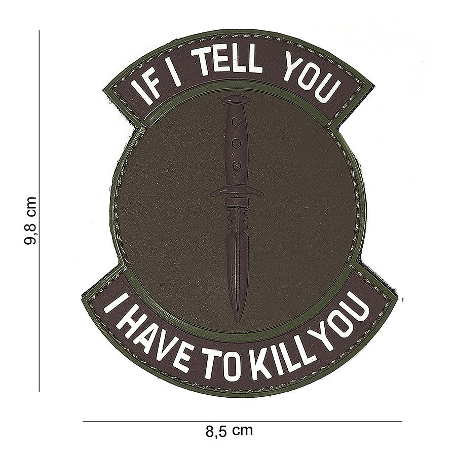 Embleem PVC If I Tell You Bruin/Verde - Afirmație Tactică Durabilă