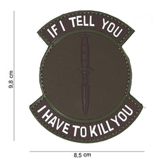 Embleem PVC If I Tell You Bruin/Verde - Afirmație Tactică Durabilă