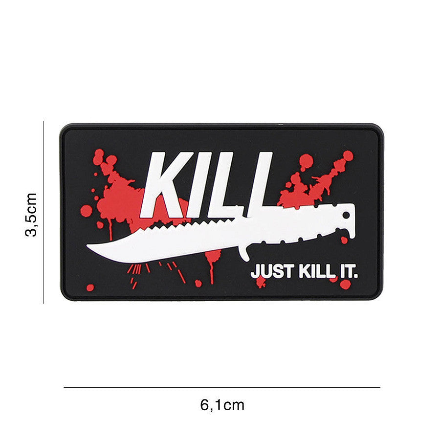 Embleem PVC Just Kill It Roșu - Declară-ți Atitudinea Fără Compromis