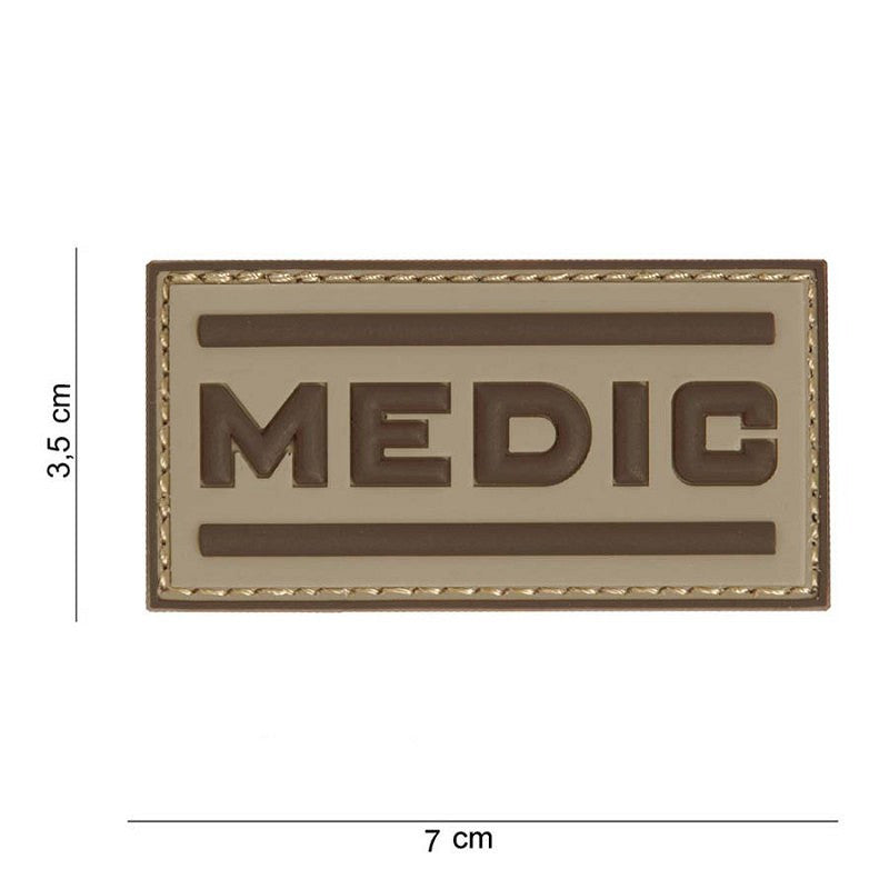 Embleem PVC Medic 3D Desert - Recunoaștere Vitală în Teren