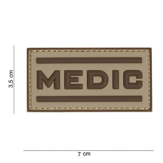Embleem PVC Medic 3D Desert - Recunoaștere Vitală în Teren