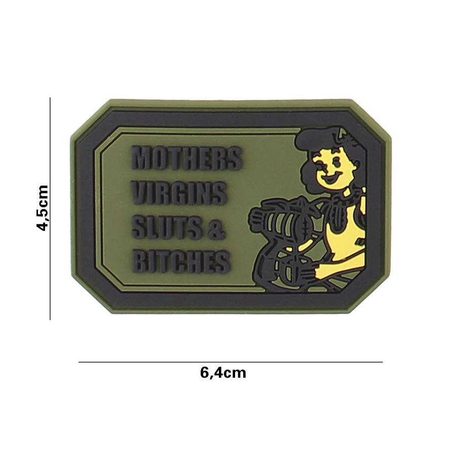 Embleem PVC Mothers Virgins Verde #5101 - Atitudine Tactică, Durabilitate PVC
