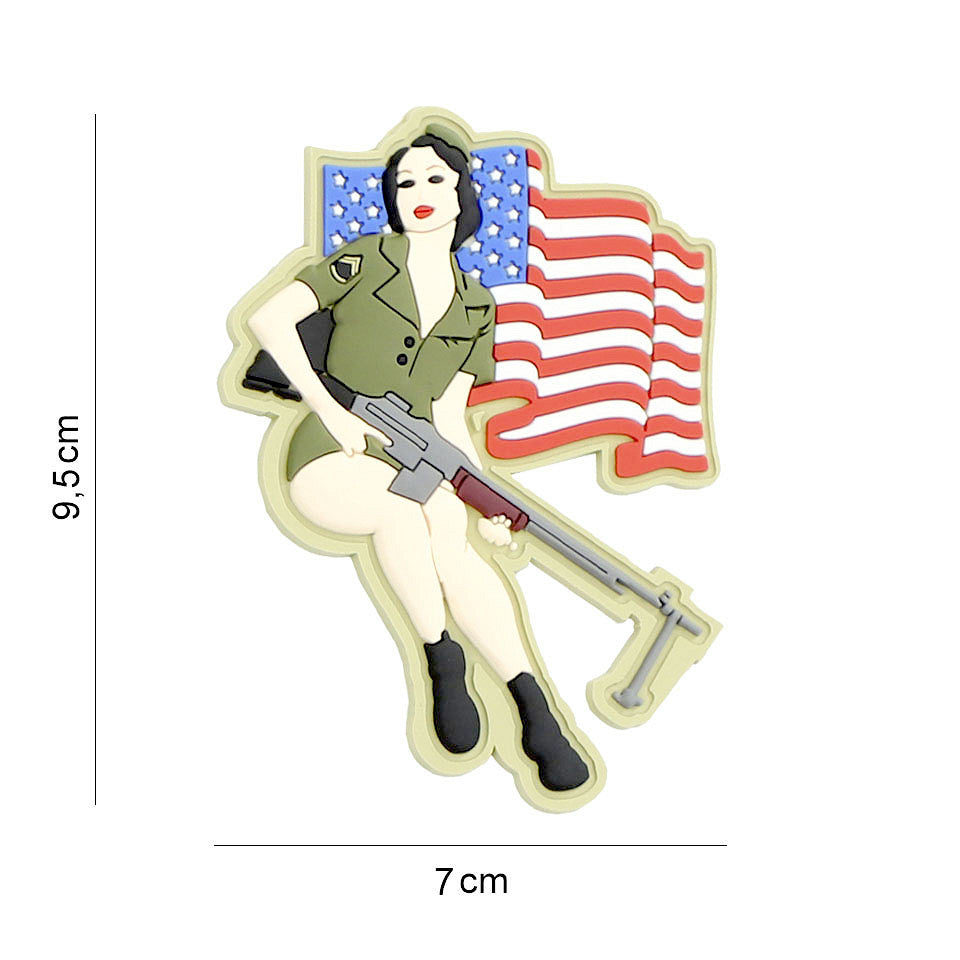 Embleem PVC Pinup girl BAR #8076 - Afirmă-ți Stilul Unic
