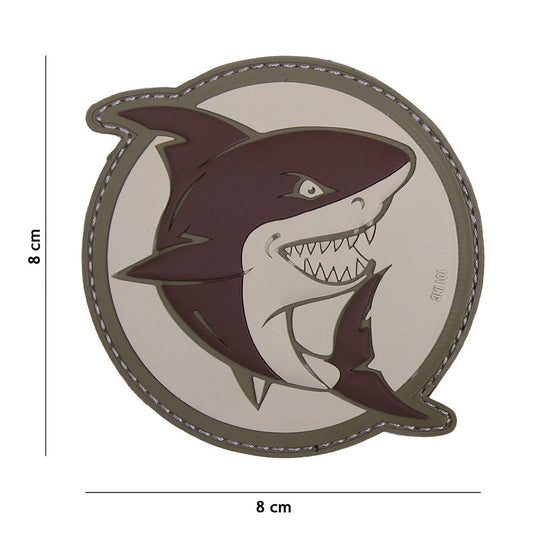 Embleem PVC Rechin Atacator 3D Maro - Putere Vizuală Implacabilă