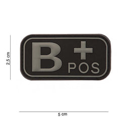Embleem PVC Sânge B+ Pozitiv Negru - Identificare Crucială în Misiune