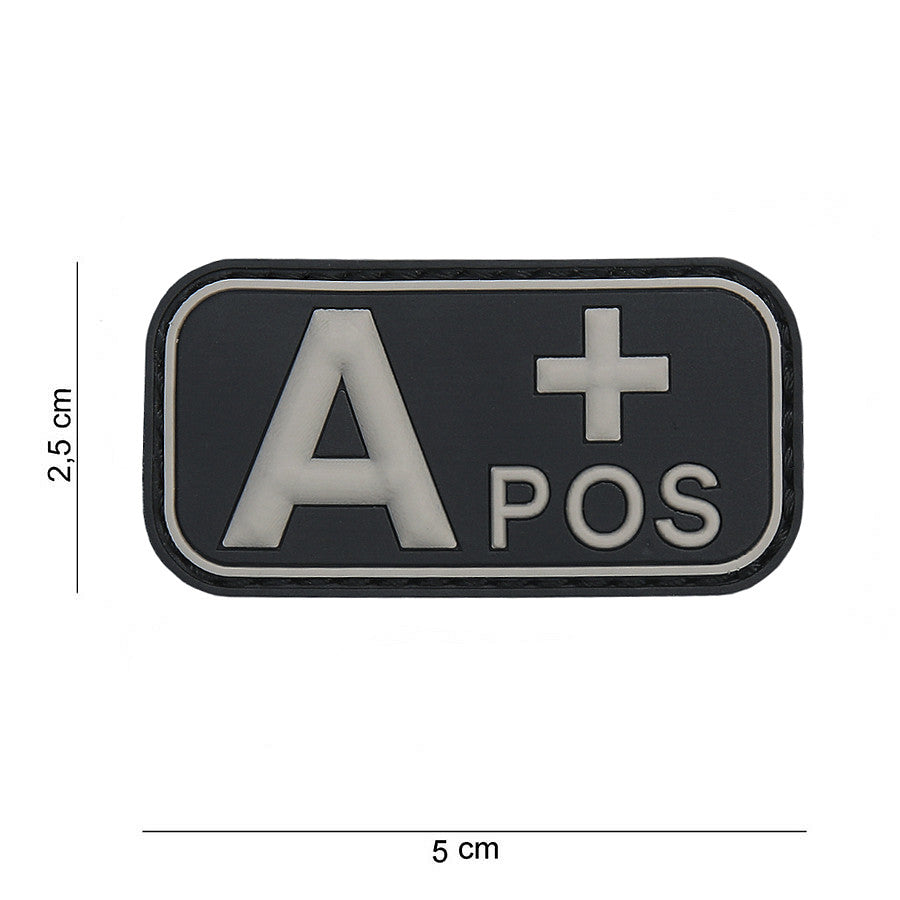 Embleem PVC Sanguin A+ Pozitiv Negru - Identificare Crucială