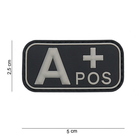 Embleem PVC Sanguin A+ Pozitiv Negru - Identificare Crucială