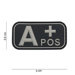 Embleem PVC Sanguin A+ Pozitiv Negru - Identificare Crucială