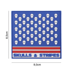 Embleem PVC Skulls & Stripes Negru - Declară-ți Atitudinea Fără Cuvinte
