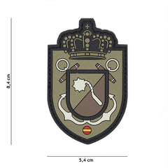 Embleem PVC Spaans Kroon Schild Negru/Verde - Distincție Tactică Durabilă