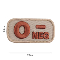 Embleem Sanguin O-Negativ Coyote Military-Shop - Identificare Vitală Rapidă