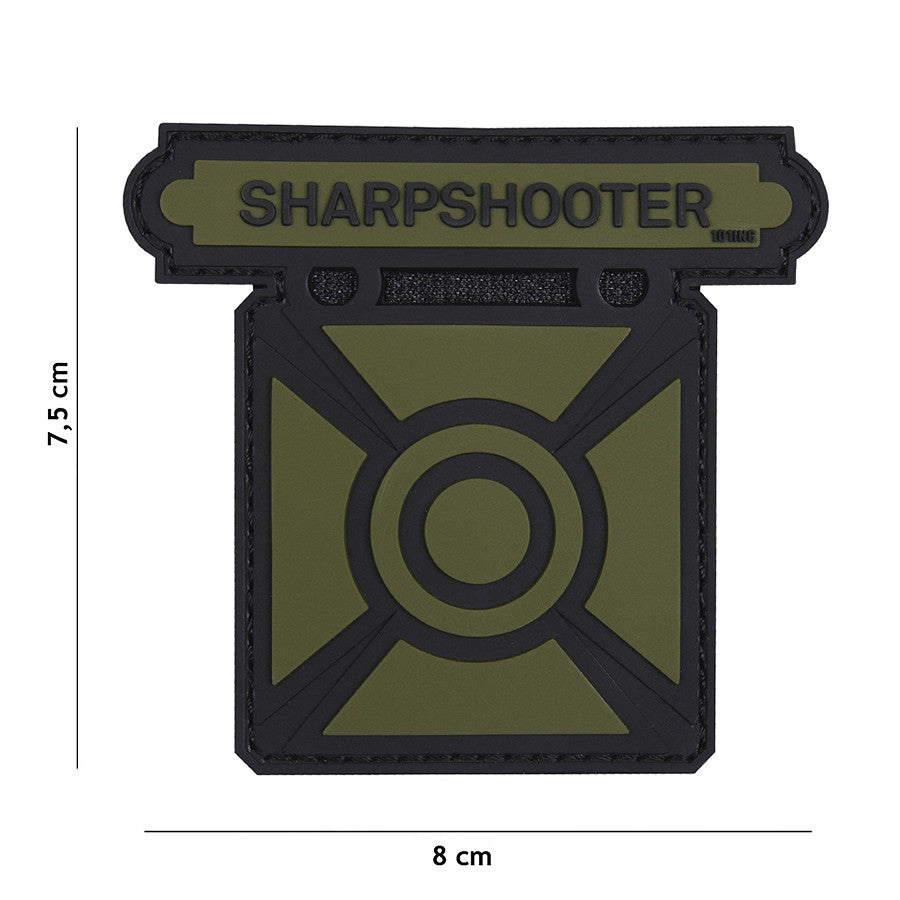 Embleem Sharpshooter 3D PVC Verde - Afirmă-ți Precizia Tacticală
