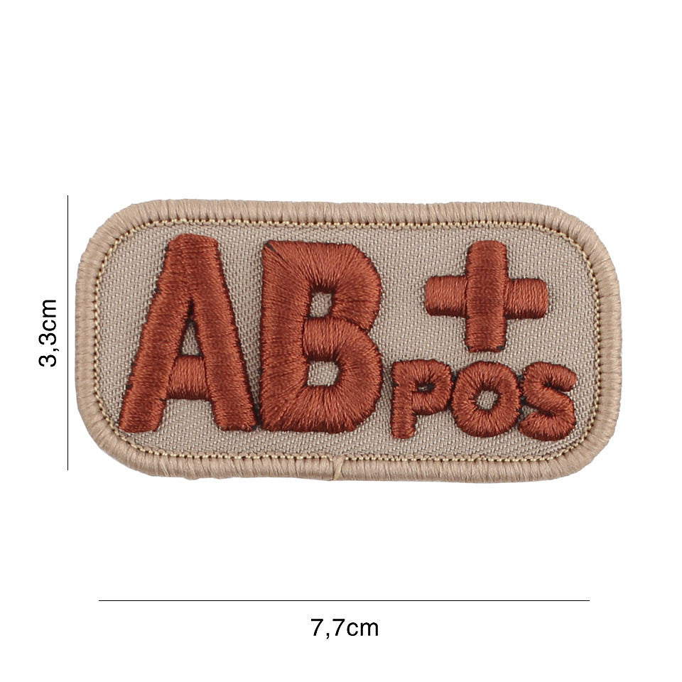 Embleem Stof Bloedgrupa AB+ Coyote military-shop.ro - Identificare Rapidă Crucială