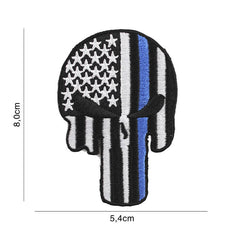 Embleem Stof Punisher USA Blue Thin Line - Afirmă-ți Spiritul Tactic