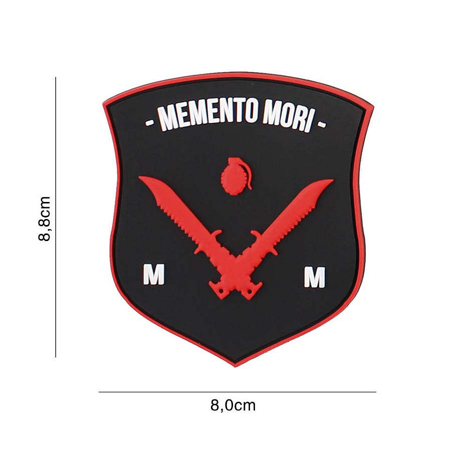 Embleem Tactic Memento Mori Shield Dolk Negru Roșu Alb - Mesaj Simbolic Puternic