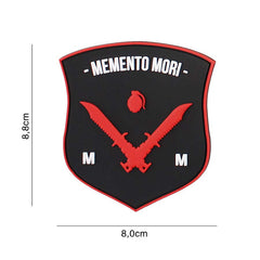 Embleem Tactic Memento Mori Shield Dolk Negru Roșu Alb - Mesaj Simbolic Puternic