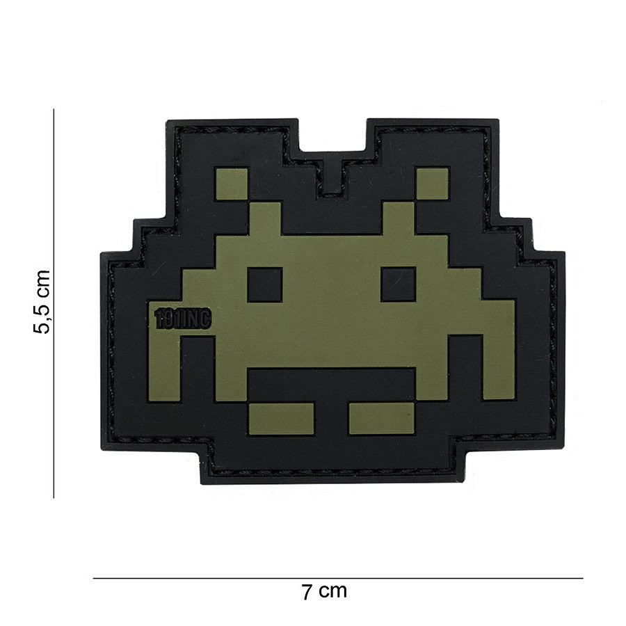 Embleem Tactic Space Invader 3D Verde/Negru - Personalizare Autentică