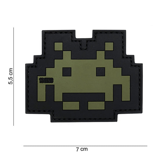 Embleem Tactic Space Invader 3D Verde/Negru - Personalizare Autentică