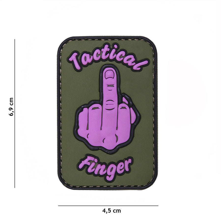 Embleem Tactical 3D PVC Finger Roze - Exprima-ti Stilul Unic