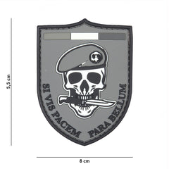 Embleem Tactical 3D SI VIS Pacem Gri #1106 - Afirmă-ți Mesajul Tactic