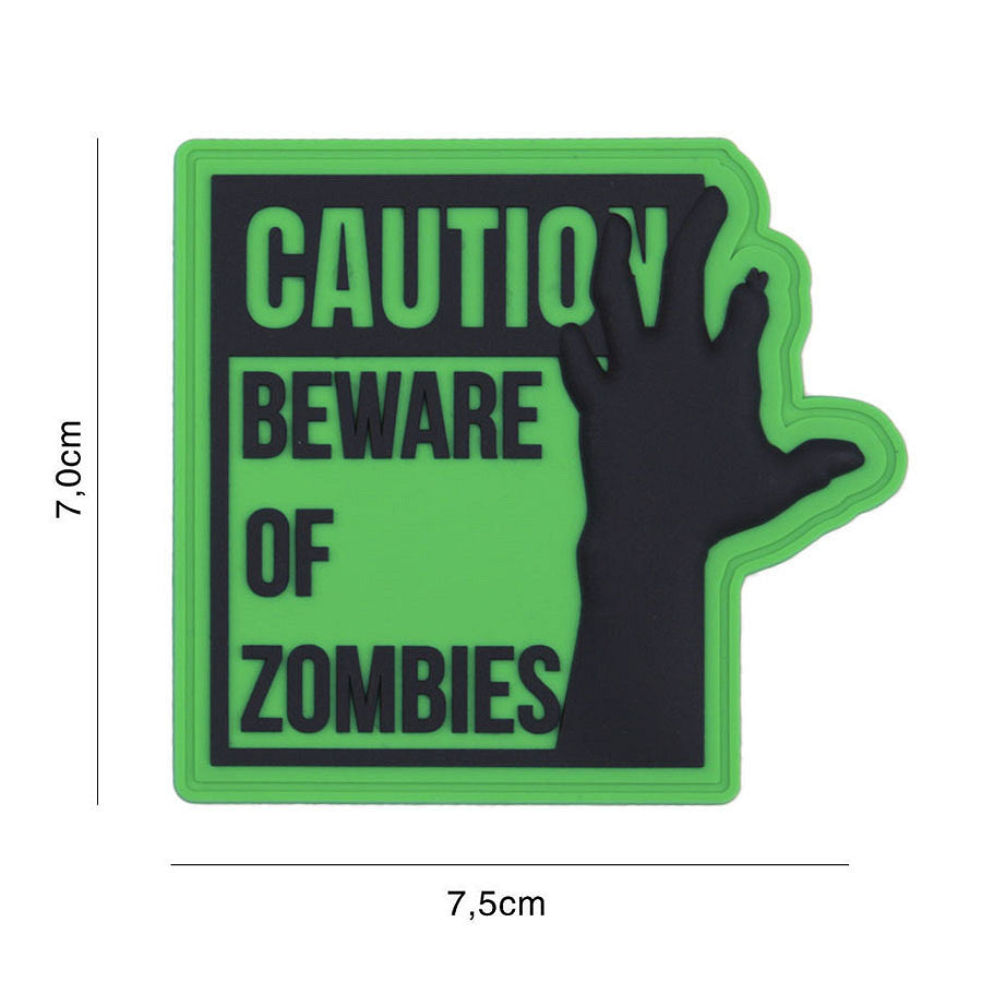 Embleem Tactice 3D PVC Caution Verde - Identificare Rapidă & Stil Tactic