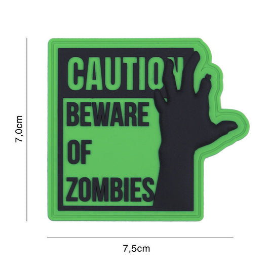 Embleem Tactice 3D PVC Caution Verde - Identificare Rapidă & Stil Tactic