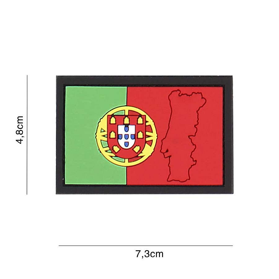 Embleem Tactice 3D PVC Portugal cu Contur #4133 Culori Naționale - Afirmă-ți Loialitatea Tactică