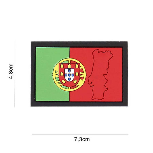 Embleem Tactice 3D PVC Portugal cu Contur #4133 Culori Naționale - Afirmă-ți Loialitatea Tactică