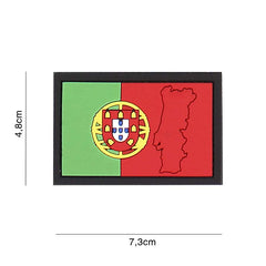 Embleem Tactice 3D PVC Portugal cu Contur #4133 Culori Naționale - Afirmă-ți Loialitatea Tactică