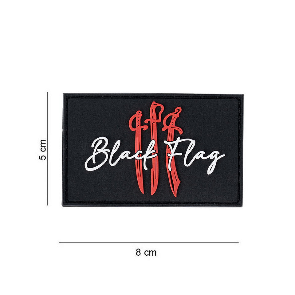 Embleem Tactice Black Flag with Swords 3D PVC Negru - Afirmă-ți Identitatea