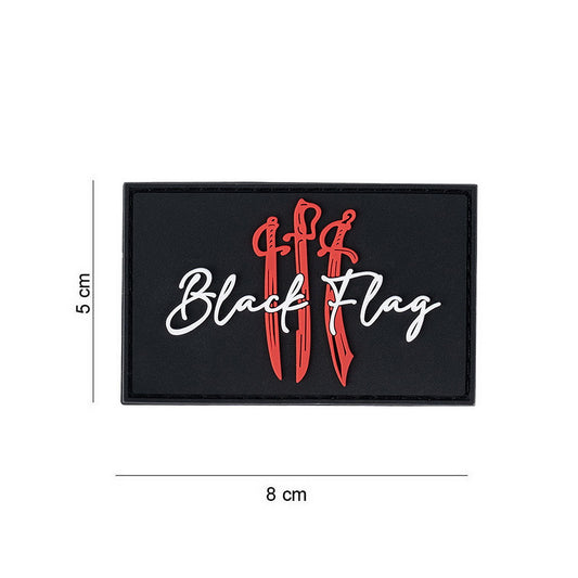 Embleem Tactice Black Flag with Swords 3D PVC Negru - Afirmă-ți Identitatea