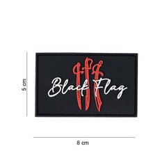 Embleem Tactice Black Flag with Swords 3D PVC Negru - Afirmă-ți Identitatea