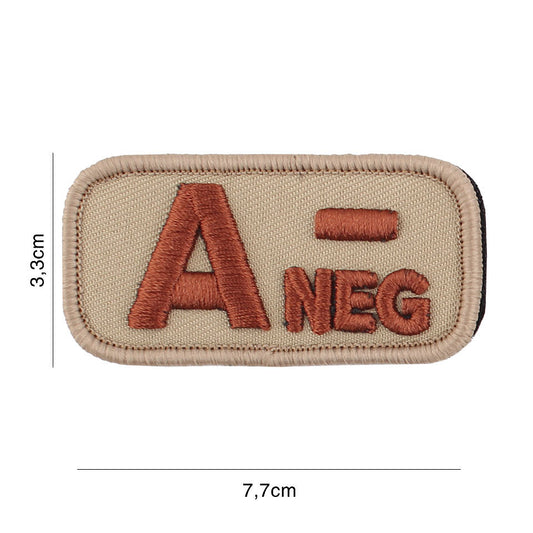 Embleem Tactice Grupa Sanguină A-Negativ Coyote - Identificare Vitală